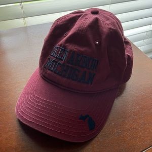 Glen Arbor Michigan baseball hat maroon red cap Great Lakes Sleeping bear dunes